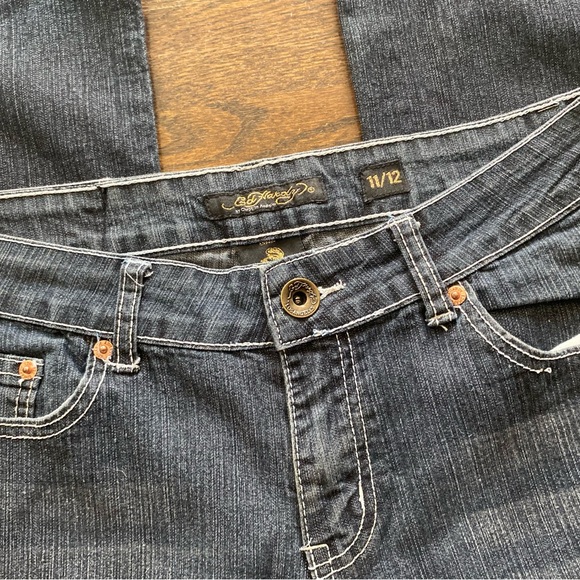 Ed Hardy | Cyber Y2K embroidered bootcut embellished gothic grunge vintage jeans - Picture 9 of 10